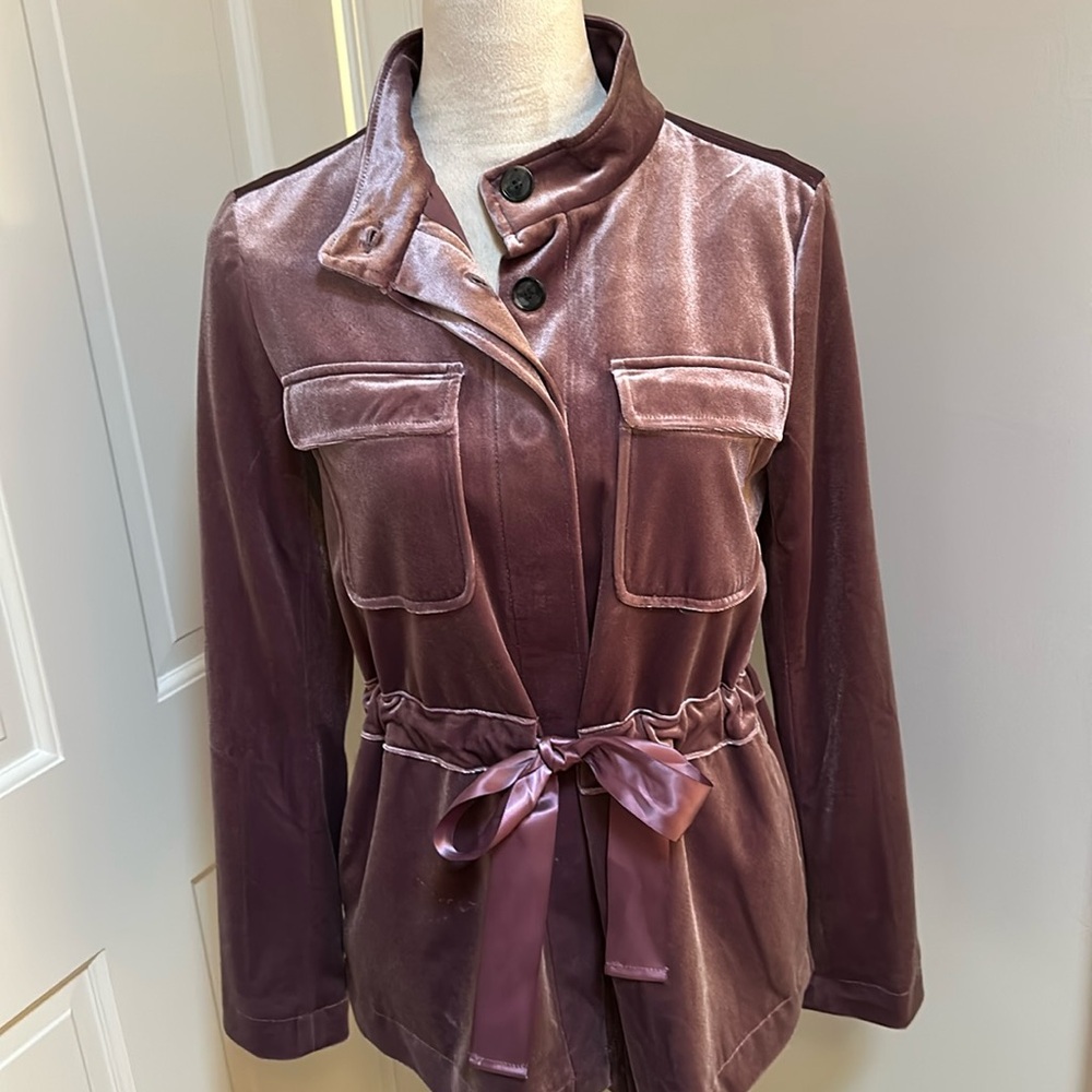 Ann Taylor Loft velvet button down jacket
